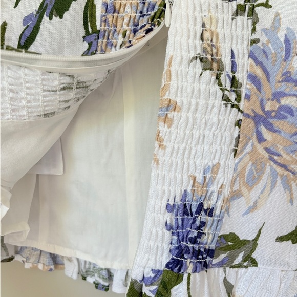 NEW Reformation Anatolia Linen Corset Two Piece Serenity White Floral US 2 UK 6 - Picture 7 of 16